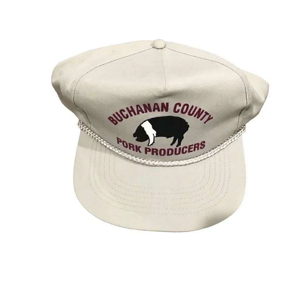 Buchanan County Pork Producers Iowa Black and White Hog Pig Duroc Iowa